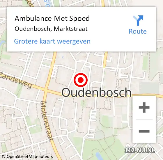 Locatie op kaart van de 112 melding: Ambulance Met Spoed Naar Oudenbosch, Marktstraat op 22 november 2018 16:07