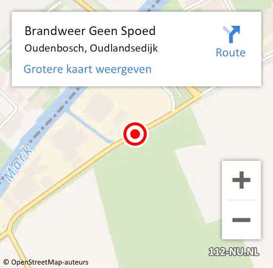 Locatie op kaart van de 112 melding: Brandweer Geen Spoed Naar Oudenbosch, Oudlandsedijk op 22 november 2018 17:39