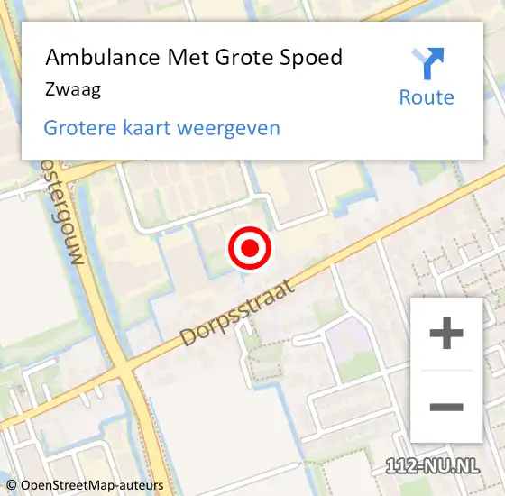 Locatie op kaart van de 112 melding: Ambulance Met Grote Spoed Naar Zwaag op 22 november 2018 19:31