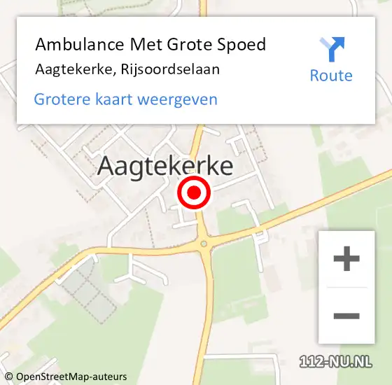 Locatie op kaart van de 112 melding: Ambulance Met Grote Spoed Naar Aagtekerke, Rijsoordselaan op 22 november 2018 20:13