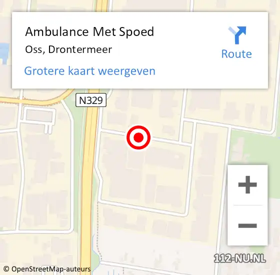 Locatie op kaart van de 112 melding: Ambulance Met Spoed Naar Oss, Drontermeer op 22 november 2018 23:33