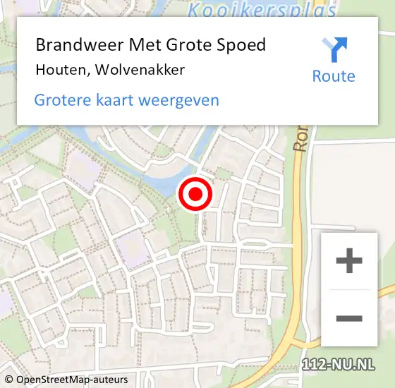 Locatie op kaart van de 112 melding: Brandweer Met Grote Spoed Naar Houten, Wolvenakker op 23 november 2018 00:46