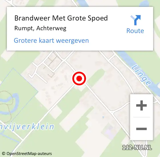 Locatie op kaart van de 112 melding: Brandweer Met Grote Spoed Naar Rumpt, Achterweg op 23 november 2018 01:07