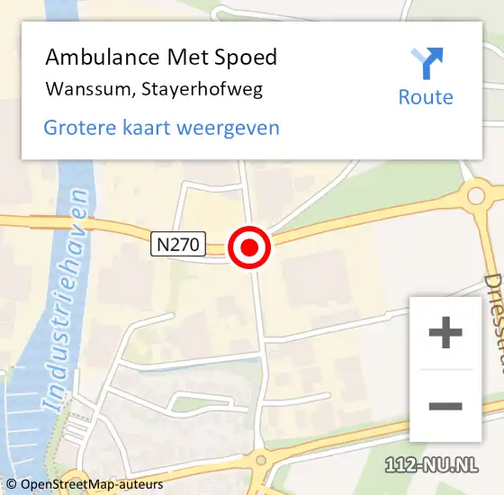 Locatie op kaart van de 112 melding: Ambulance Met Spoed Naar Wanssum, Stayerhofweg op 23 november 2018 06:50