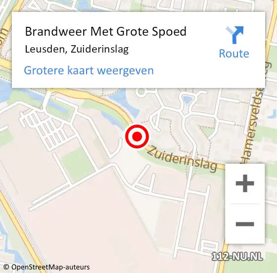 Locatie op kaart van de 112 melding: Brandweer Met Grote Spoed Naar Leusden, Zuiderinslag op 23 november 2018 07:14