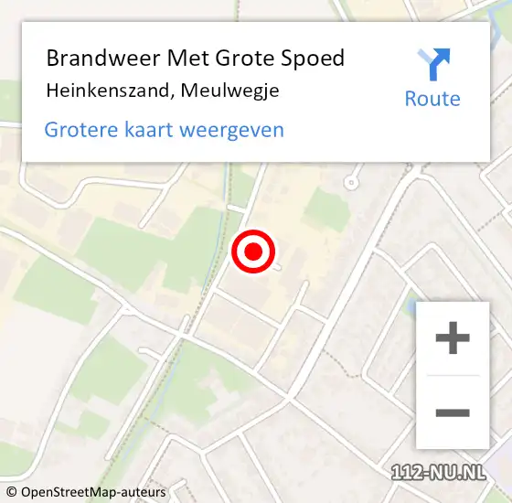 Locatie op kaart van de 112 melding: Brandweer Met Grote Spoed Naar Heinkenszand, Meulwegje op 23 november 2018 08:00