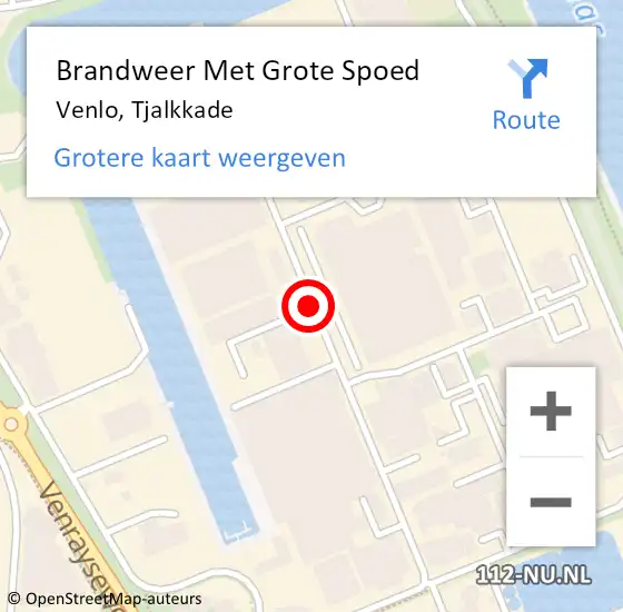 Locatie op kaart van de 112 melding: Brandweer Met Grote Spoed Naar Venlo, Tjalkkade op 23 november 2018 08:28