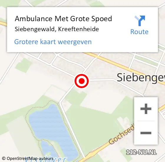 Locatie op kaart van de 112 melding: Ambulance Met Grote Spoed Naar Siebengewald, Kreeftenheide op 23 november 2018 08:47