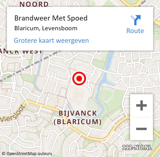 Locatie op kaart van de 112 melding: Brandweer Met Spoed Naar Blaricum, Levensboom op 23 november 2018 08:52