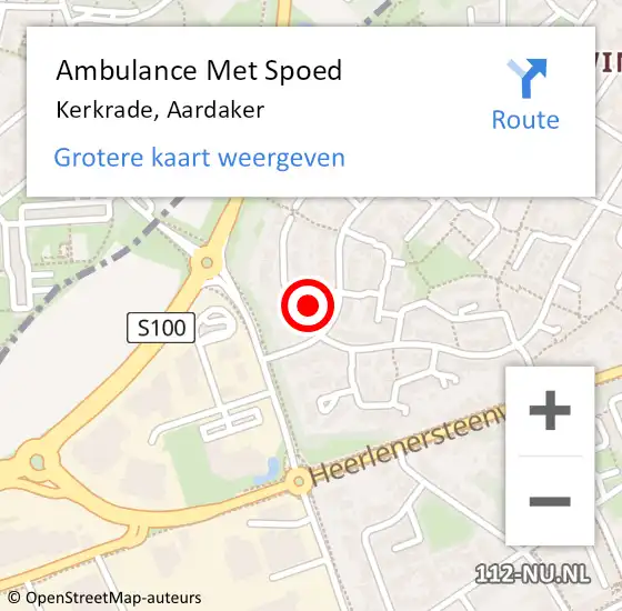 Locatie op kaart van de 112 melding: Ambulance Met Spoed Naar Kerkrade, Aardaker op 15 maart 2014 13:36