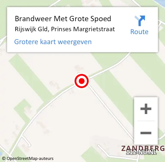 Locatie op kaart van de 112 melding: Brandweer Met Grote Spoed Naar Rijswijk Gld, Prinses Margrietstraat op 23 november 2018 10:55