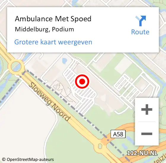 Locatie op kaart van de 112 melding: Ambulance Met Spoed Naar Middelburg, Podium op 23 november 2018 12:34