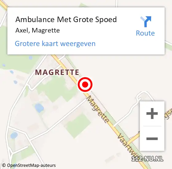 Locatie op kaart van de 112 melding: Ambulance Met Grote Spoed Naar Axel, Magrette op 23 november 2018 13:00