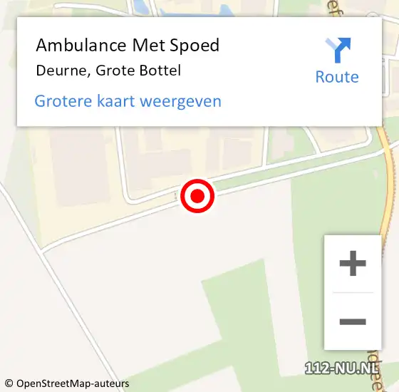 Locatie op kaart van de 112 melding: Ambulance Met Spoed Naar Deurne, Grote Bottel op 23 november 2018 13:02