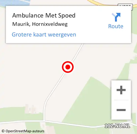 Locatie op kaart van de 112 melding: Ambulance Met Spoed Naar Maurik, Hornixveldweg op 23 november 2018 14:02