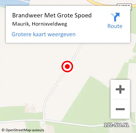 Locatie op kaart van de 112 melding: Brandweer Met Grote Spoed Naar Maurik, Hornixveldweg op 23 november 2018 14:08