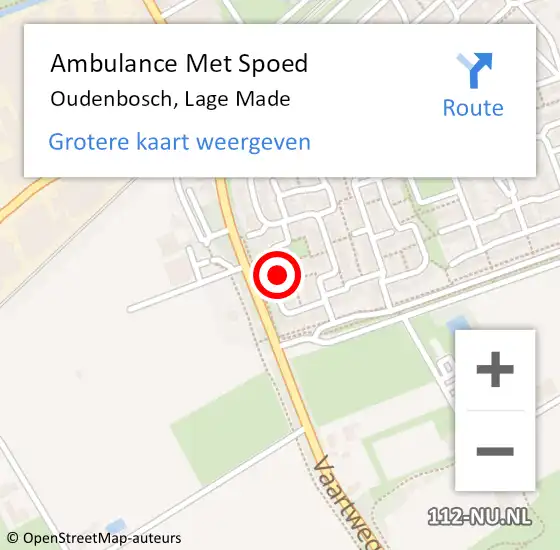 Locatie op kaart van de 112 melding: Ambulance Met Spoed Naar Oudenbosch, Lage Made op 23 november 2018 15:12