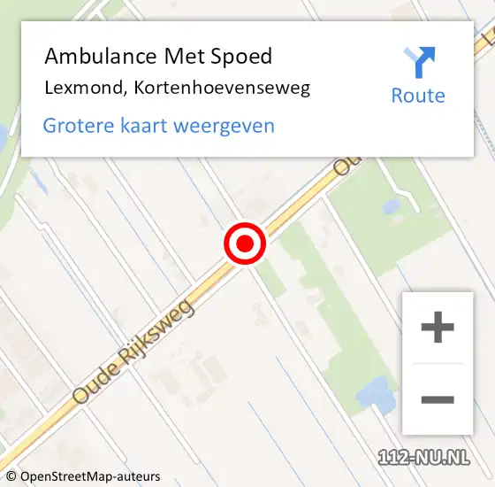 Locatie op kaart van de 112 melding: Ambulance Met Spoed Naar Lexmond, Kortenhoevenseweg op 23 november 2018 16:56