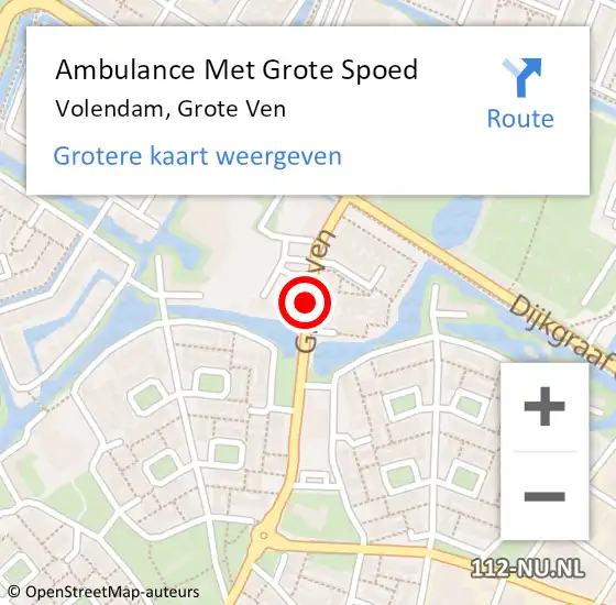 Locatie op kaart van de 112 melding: Ambulance Met Grote Spoed Naar Volendam, Grote Ven op 23 november 2018 18:00