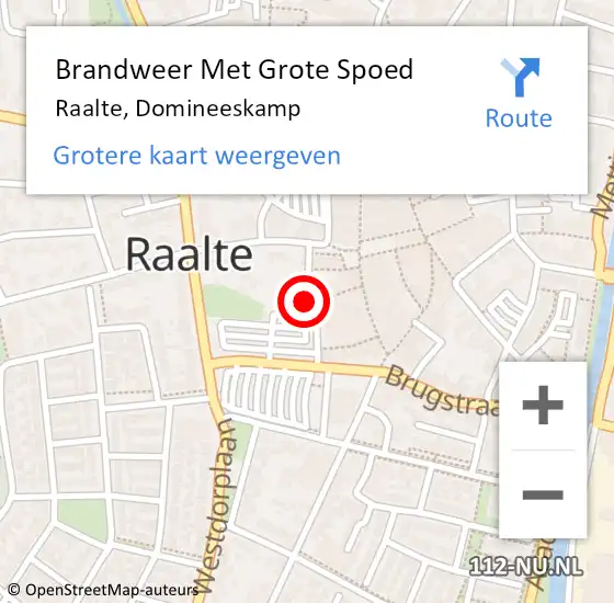 Locatie op kaart van de 112 melding: Brandweer Met Grote Spoed Naar Raalte, Domineeskamp op 23 november 2018 19:21