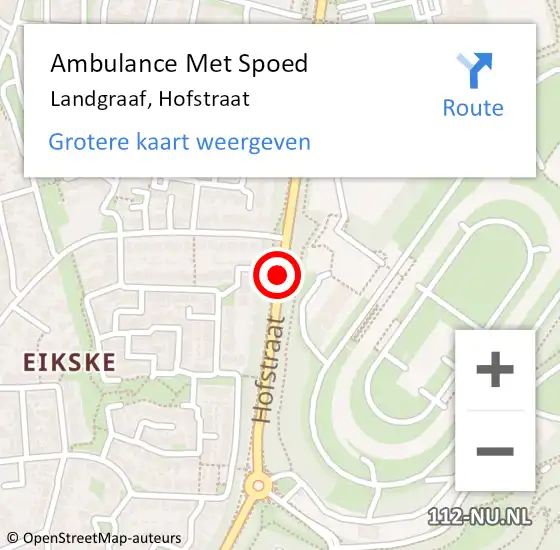 Locatie op kaart van de 112 melding: Ambulance Met Spoed Naar Landgraaf, Hofstraat op 23 november 2018 19:25