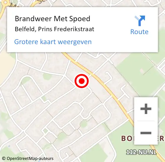 Locatie op kaart van de 112 melding: Brandweer Met Spoed Naar Belfeld, Prins Frederikstraat op 23 november 2018 19:35