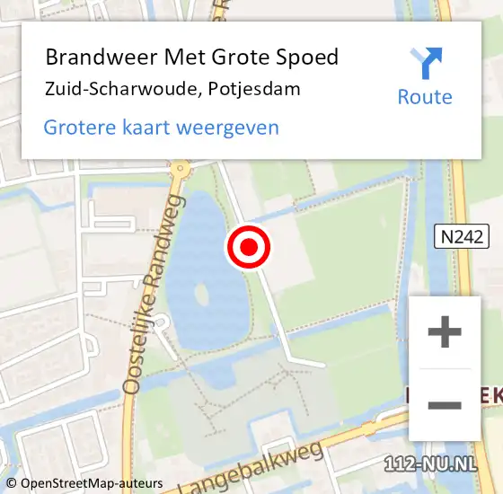 Locatie op kaart van de 112 melding: Brandweer Met Grote Spoed Naar Zuid-Scharwoude, Potjesdam op 23 november 2018 20:29