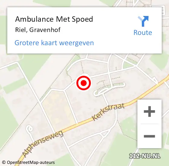 Locatie op kaart van de 112 melding: Ambulance Met Spoed Naar Riel, Gravenhof op 23 november 2018 21:16