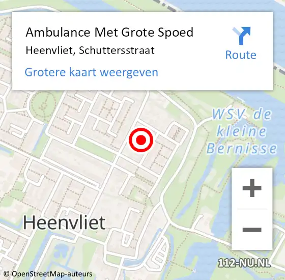 Locatie op kaart van de 112 melding: Ambulance Met Grote Spoed Naar Heenvliet, Schuttersstraat op 23 november 2018 22:31