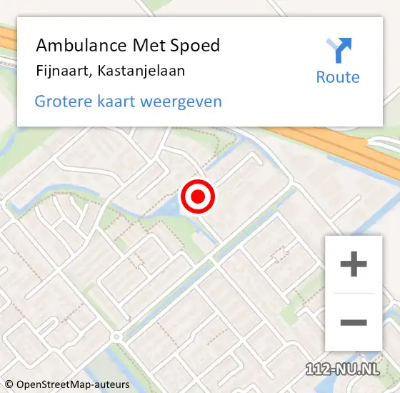 Locatie op kaart van de 112 melding: Ambulance Met Spoed Naar Fijnaart, Kastanjelaan op 23 november 2018 22:57