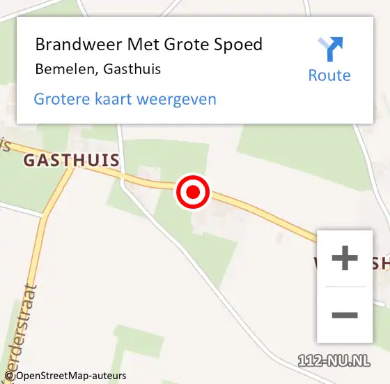 Locatie op kaart van de 112 melding: Brandweer Met Grote Spoed Naar Bemelen, Gasthuis op 23 november 2018 22:57