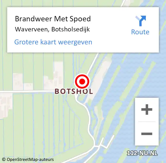 Locatie op kaart van de 112 melding: Brandweer Met Spoed Naar Waverveen, Botsholsedijk op 24 november 2018 00:14