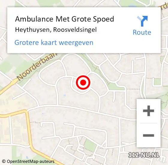 Locatie op kaart van de 112 melding: Ambulance Met Grote Spoed Naar Heythuysen, Roosveldsingel op 15 maart 2014 15:22