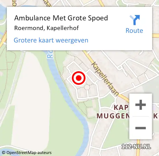 Locatie op kaart van de 112 melding: Ambulance Met Grote Spoed Naar Roermond, Kapellerhof op 24 november 2018 04:59