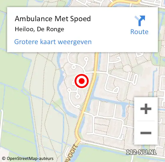 Locatie op kaart van de 112 melding: Ambulance Met Spoed Naar Heiloo, De Ronge op 24 november 2018 08:27