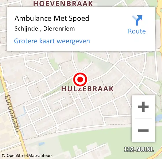 Locatie op kaart van de 112 melding: Ambulance Met Spoed Naar Schijndel, Dierenriem op 24 november 2018 08:44