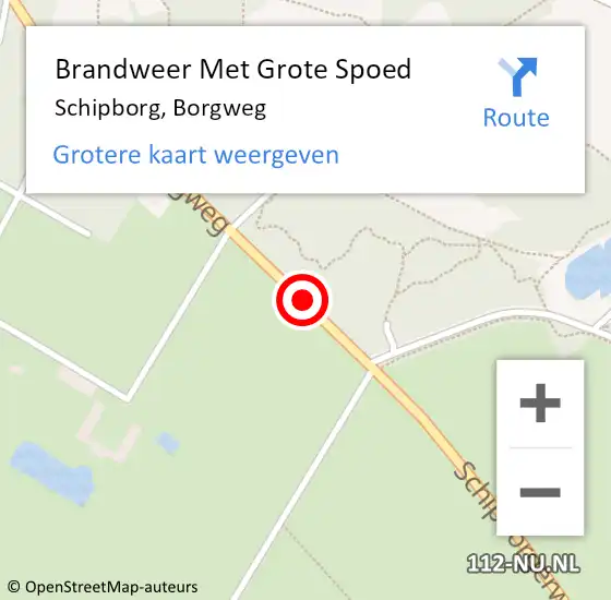 Locatie op kaart van de 112 melding: Brandweer Met Grote Spoed Naar Schipborg, Borgweg op 24 november 2018 09:45