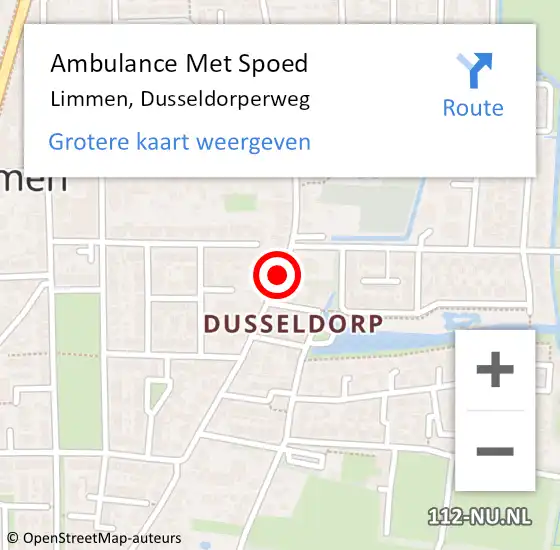 Locatie op kaart van de 112 melding: Ambulance Met Spoed Naar Limmen, Dusseldorperweg op 24 november 2018 10:11