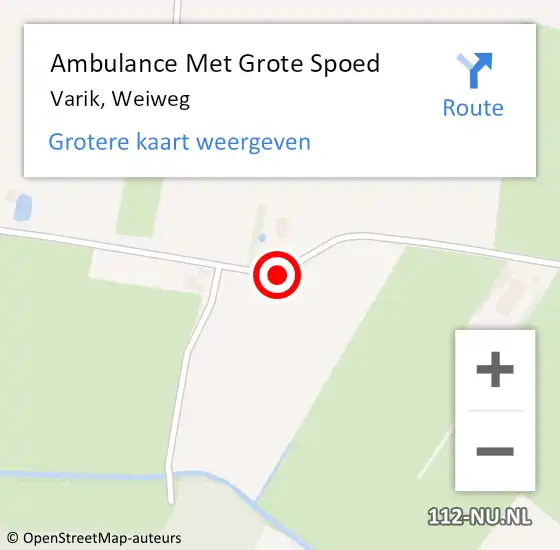 Locatie op kaart van de 112 melding: Ambulance Met Grote Spoed Naar Varik, Weiweg op 24 november 2018 10:28