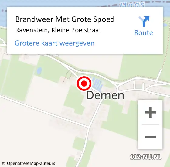 Locatie op kaart van de 112 melding: Brandweer Met Grote Spoed Naar Ravenstein, Kleine Poelstraat op 24 november 2018 12:07