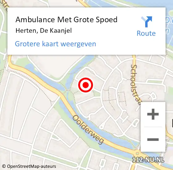 Locatie op kaart van de 112 melding: Ambulance Met Grote Spoed Naar Herten, De Kaanjel op 24 november 2018 12:48