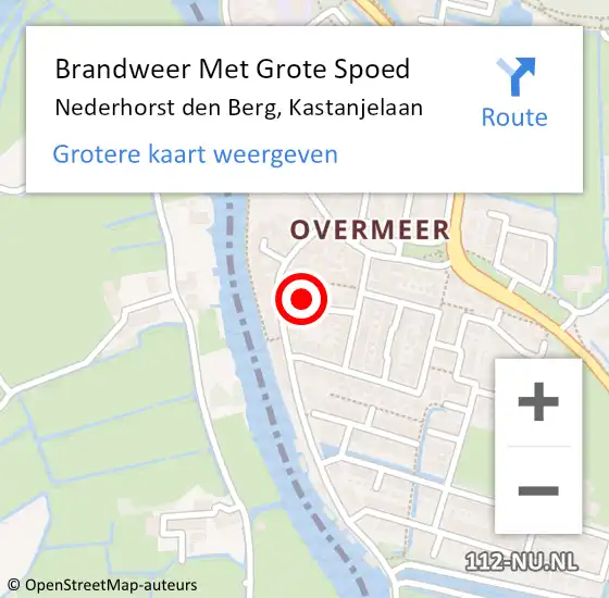 Locatie op kaart van de 112 melding: Brandweer Met Grote Spoed Naar Nederhorst den Berg, Kastanjelaan op 15 maart 2014 15:53