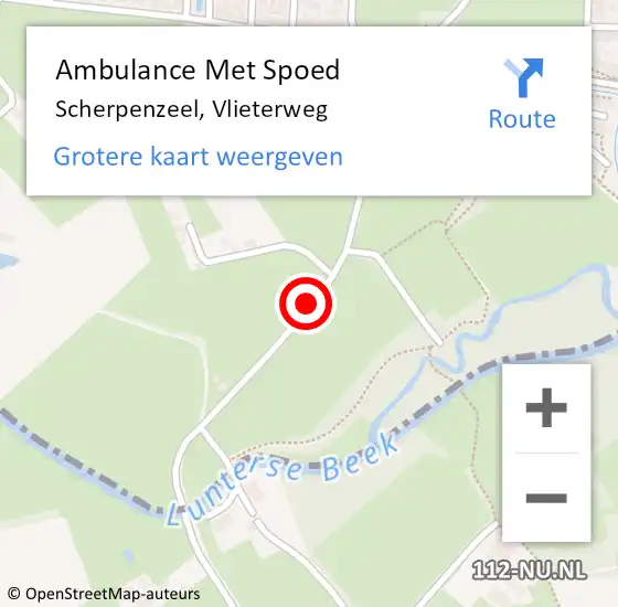 Locatie op kaart van de 112 melding: Ambulance Met Spoed Naar Scherpenzeel, Vlieterweg op 24 november 2018 13:54
