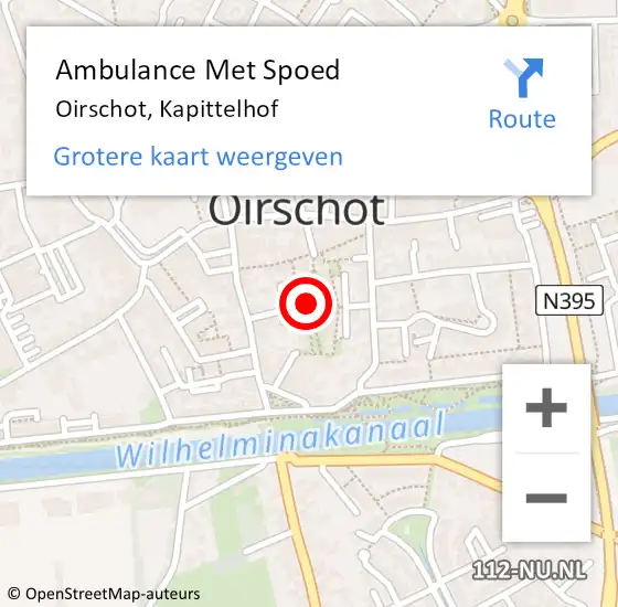 Locatie op kaart van de 112 melding: Ambulance Met Spoed Naar Oirschot, Kapittelhof op 24 november 2018 14:11