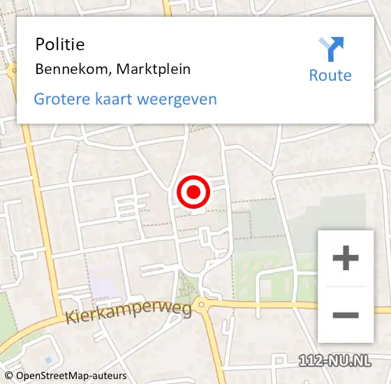 Locatie op kaart van de 112 melding: Politie Bennekom, Marktplein op 24 november 2018 14:13