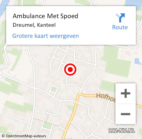 Locatie op kaart van de 112 melding: Ambulance Met Spoed Naar Dreumel, Kanteel op 24 november 2018 15:07