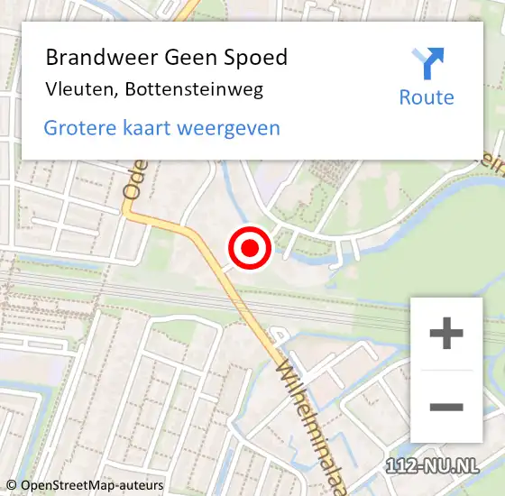 Locatie op kaart van de 112 melding: Brandweer Geen Spoed Naar Vleuten, Bottensteinweg op 24 november 2018 15:34