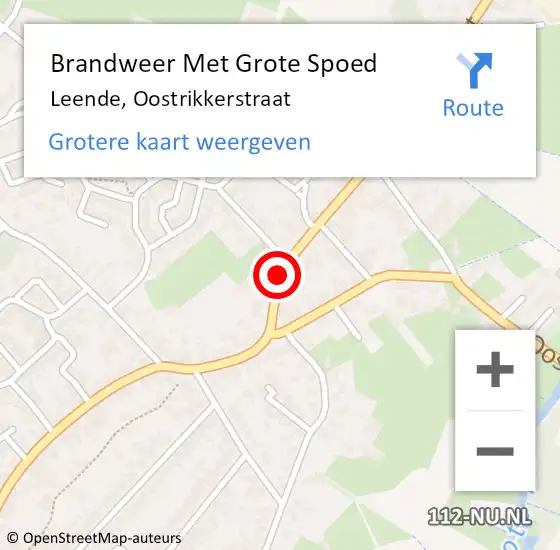 Locatie op kaart van de 112 melding: Brandweer Met Grote Spoed Naar Leende, Oostrikkerstraat op 24 november 2018 15:35