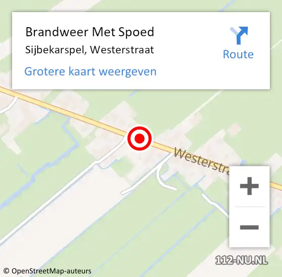 Locatie op kaart van de 112 melding: Brandweer Met Spoed Naar Sijbekarspel, Westerstraat op 24 november 2018 17:08