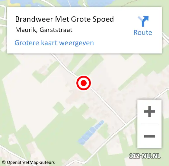 Locatie op kaart van de 112 melding: Brandweer Met Grote Spoed Naar Maurik, Garststraat op 24 november 2018 17:25